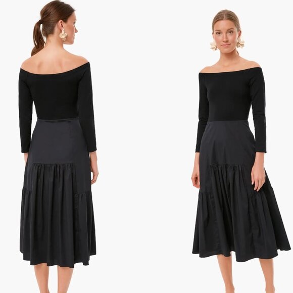 Tuckernuck | NEW Marissa Off The Shoulder Midi Dress in Black Size XXS - Picture 1 of 9